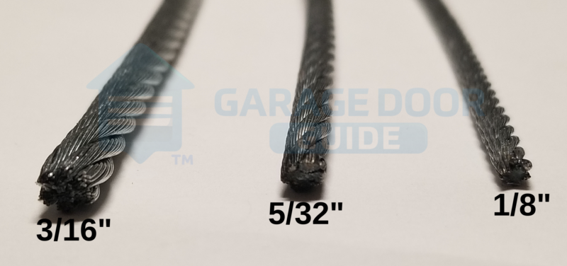Garage Door Cable Diameter 3/16" - 5/32" - 1/8"
